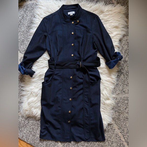 Calvin Klein belted shirt dress - Picture 2 of 8